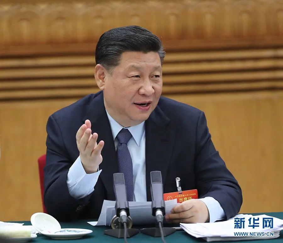 2019年3月7日，習(xí)近平參加十三屆全國人大二次會議甘肅代表團的審議。新華社記者 鞠鵬 攝